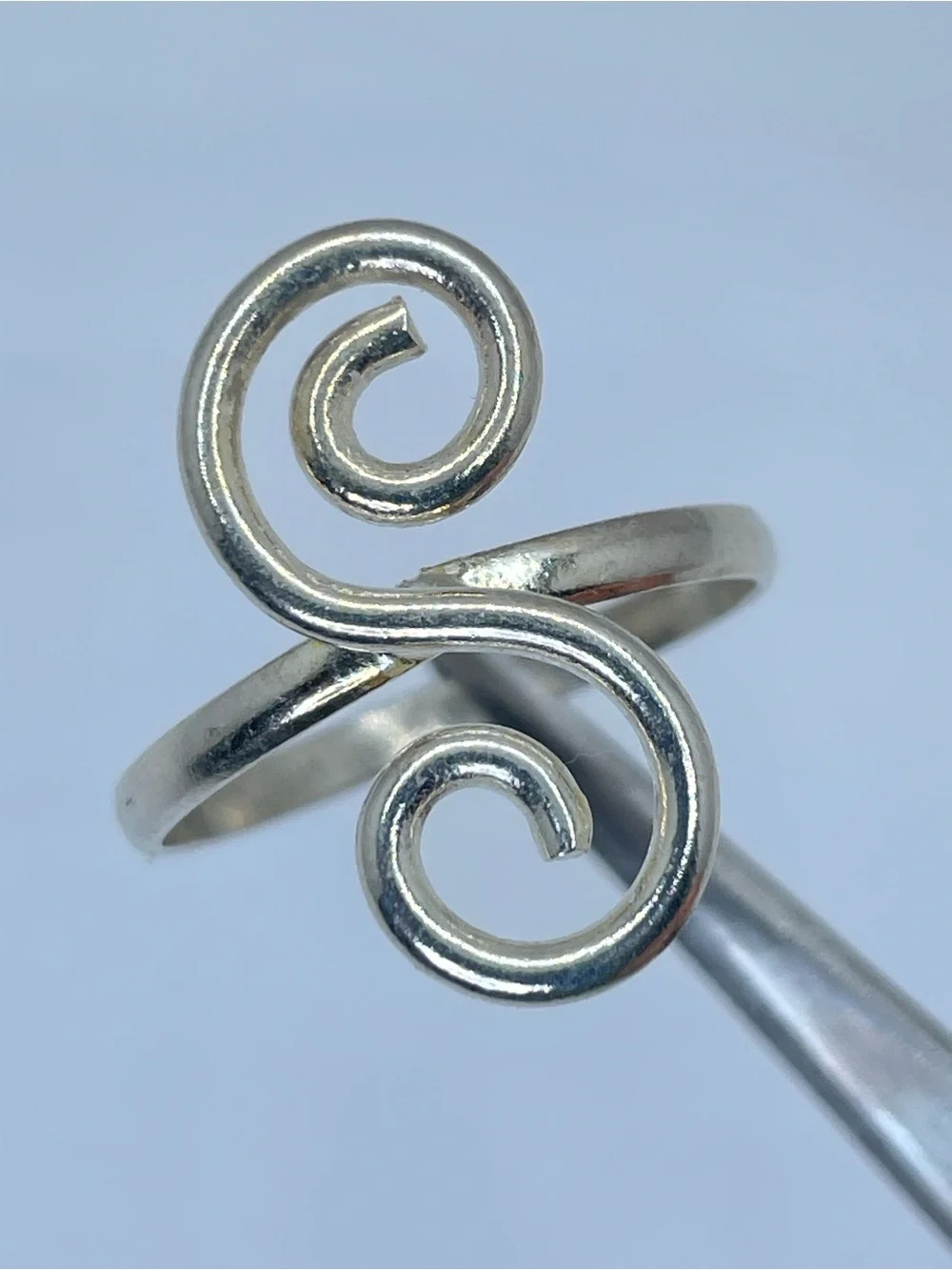 Vintage Mexico Silver Spiral Swirl Statement Ring Boho Southwestern Minimalist